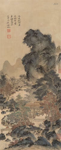 吴湖帆（1894～1968） 壬申（1932）年作 山水 镜心 设色绢本