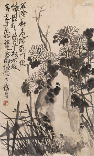 蒲华（1839～1911） 菊花 立轴 水墨纸本