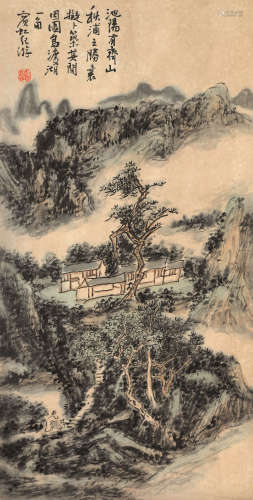 黄宾虹（1865～1955） 池阳纪游 立轴 设色纸本