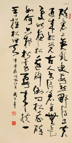 武中奇（1907～2006） 草书录辛弃疾词《西江月》 立轴 水墨纸本