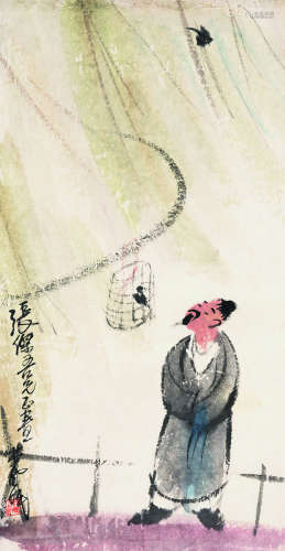 林风眠（1900～1991） 赏鸟图 立轴 设色纸本