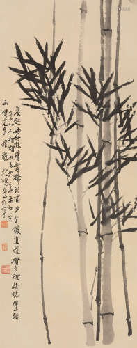 徐悲鸿（1895～1953） 辛未（1931）年作 墨竹 立轴 水墨纸本
