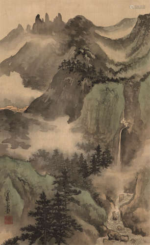 陈佩秋（b.1922） 山水 立轴 设色绢本