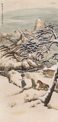赵望云（1906～1977） 1943年作 山水 立轴 设色纸本