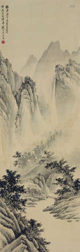 吴镜汀（1902～1972） 丙寅（1926）年作 山水 镜心 水墨绢本