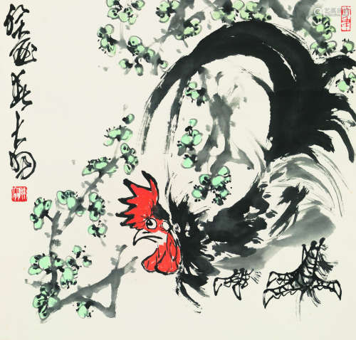 陈大羽（1912～2001） 癸丑（1973）年作 大吉图 立轴 设色纸本