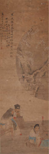 钱慧安（1833～1911） 煮茶图 立轴 设色纸本