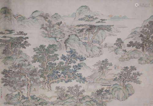 永瑢（1743～1790） 游园图 立轴 设色纸本