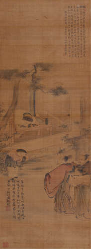 吴友如（？～1894） 松溪招隐 镜心 设色绢本