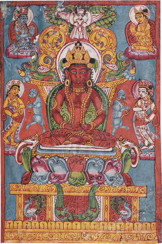 13世纪 阿弥陀佛扎卡 纸本矿物胶彩