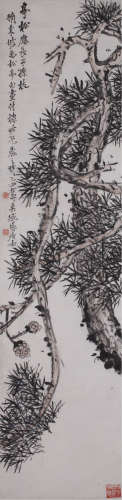 吴涵（1876～1927 ） 亭松图 立轴 设色纸本