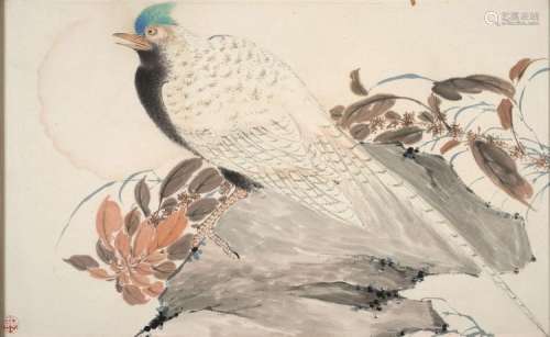 YU Jie Neuf peintures à l'encre et couleur sur papier, encadrées, Chine, XIXe siècleChine, XIXe siècleNeuf peintures à l'encre et co.