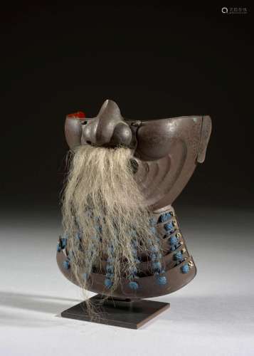 MASQUE MEMPO EN FER PATINÉ, Japon, époque Edo, XVIIe-XVIIIe siècle