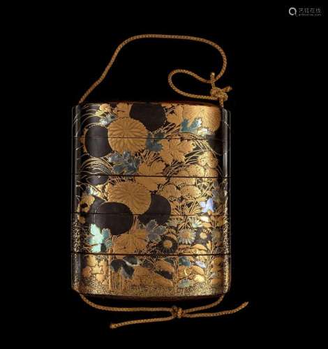 INRO À QUATRE CASES, Japon, période Edo, XVIIIe - XIXe siècle