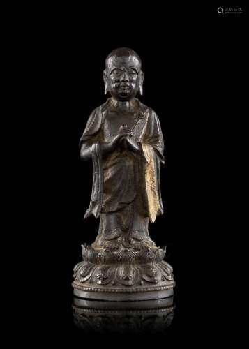 STATUETTE DE KASHYAPA EN BRONZE, Chine, dynastie Ming, XVIIe siècle