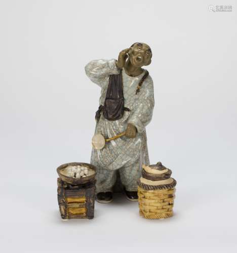 Late Qing/Republic-A Shi Wan Statues (3 pc)