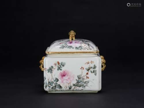 Yu Ziming(1843-1911) A Fallime-Glazed Square Cover Box