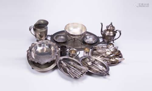A Group Of Silver Dinner set.