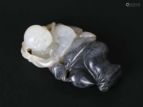 A Chinese Carved Gray Jade Decoration