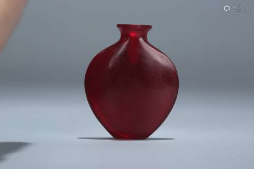 A Chinese Red Glass Snaff Bottle