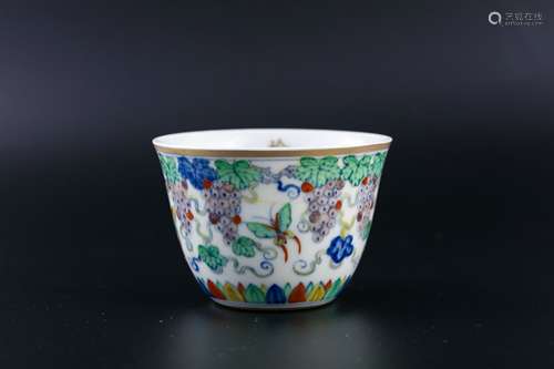 A Chinese Doucai Porcelain Cups