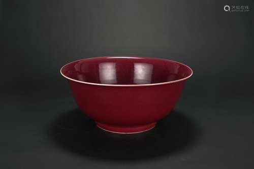 A Chibese Red Glazed Porcelian Bowl