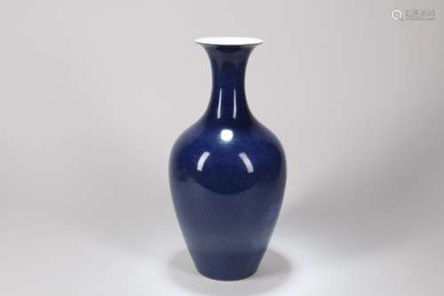 A Chinese Blue Ground Glazed Porcelain Vase