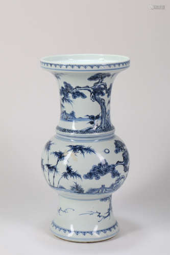 A Chinese Blue and White Porcelain Vase