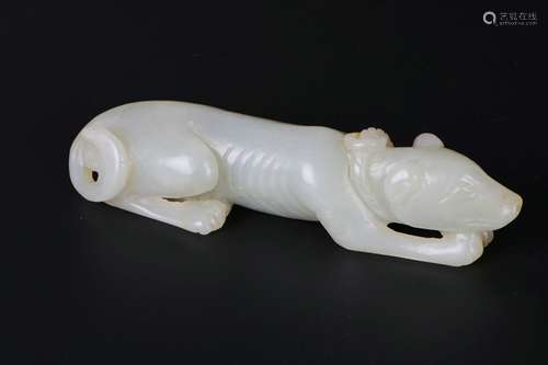 A Chinese Carved White Jade Decoration