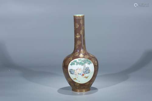 A Chinese Glazed Long Neck Porcelain Vase