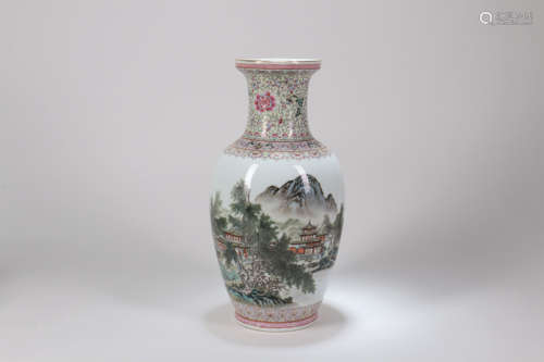 A Chinese Famille-Rose Porcelain Vase