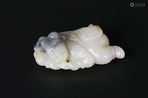 A Chinese Carved White Jade Decoration