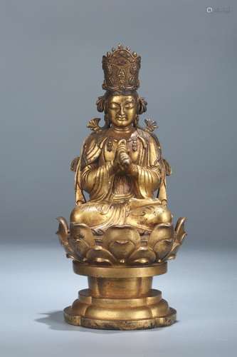 A Chinese Gilt Bronze Buddha Statue