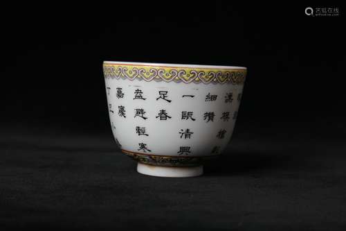 A Chinese Famille Rose Porcelian Cup