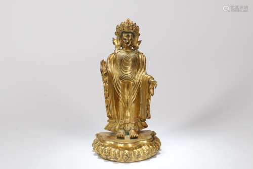 A Chinese Gilt Bronze Buddha Statue