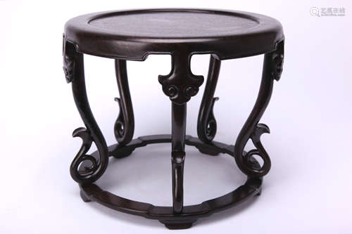 A Chinese Zitan Wood Stool 