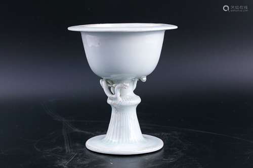 A Chinese White Glazed Stem Cup