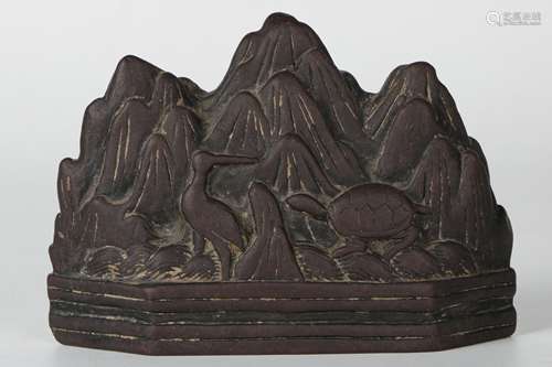 A Chinese Stone Carved Brush Holder.