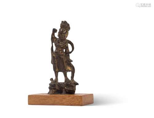 Petite statuette de bouddha en bronze doré