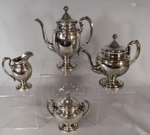 TOWLE STERLING SILVER FOUR PIECE COFFEE & TEA SET: