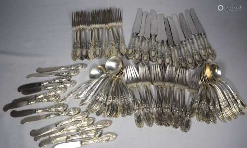 73 PIECES TOWLE STERLING SILVER FLATWARE SERVICE FOR TWELVE: