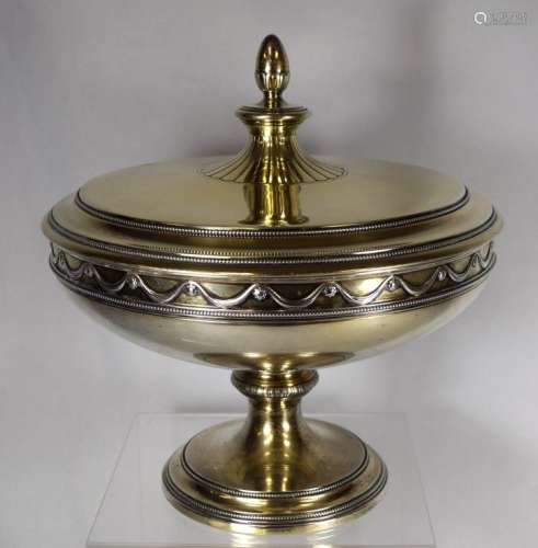 TIFFANY & COMPANY STERLING SILVER FEDERAL STYLE COVERED COMPOTE: