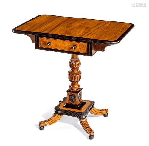 约1850年 罕见斯里兰卡椴木和乌木折叠桌
