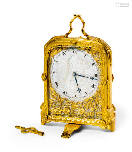 1853年 英国伦敦铜鎏银旅行钟