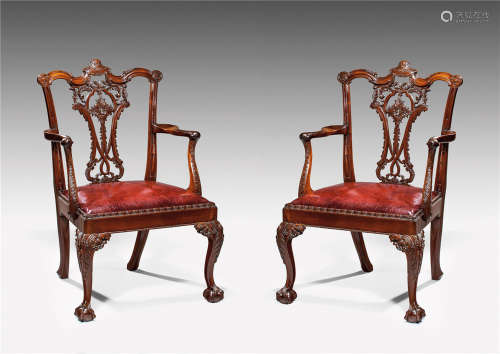 约1880年 精美维多利亚时期扶手椅 （一对）