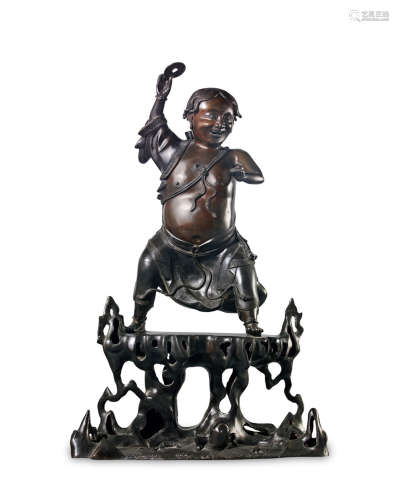 17世纪 铜制刘海戏金蟾像