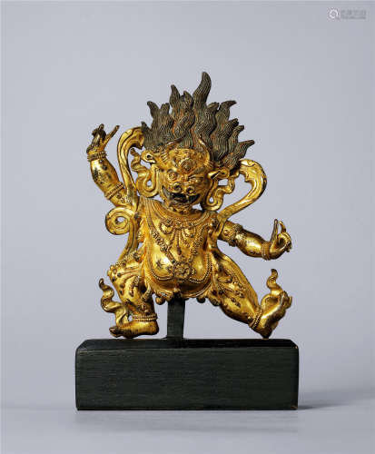 18世纪 铜鎏金阎魔天像