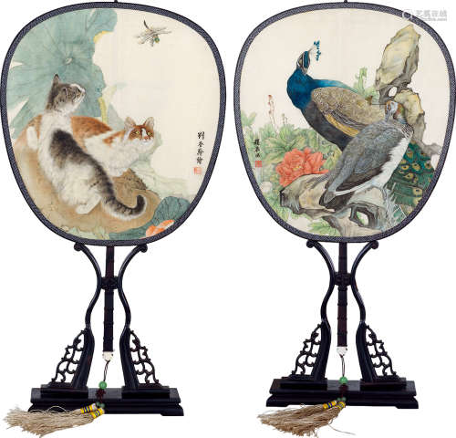 刘奎龄（1885～1967） 花鸟 成扇 绢本