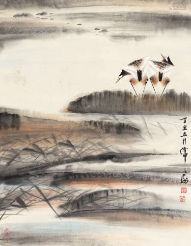 韩天衡（1940～） 1997年作 花鸟 立轴 纸本