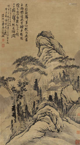 石涛（1642～1708）（款） 山水 立轴 纸本